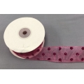 Sheer Wired Ribbon with Glitter Dots Pink 1.5" 25y
